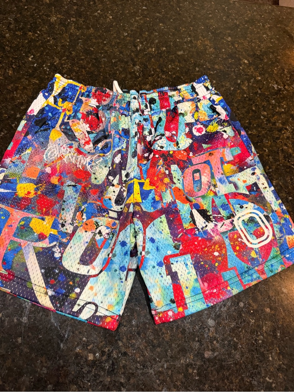 Kids Multicolor Graphic Athletic Shorts